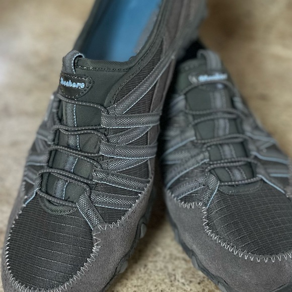 Skechers Womens Sz 9 Bikers Lite Relive Gray/Blue Slip On Casual/Athletic Shoes - Picture 6 of 9